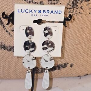 Lucky‎ Brand Statement Silver Tone Long Dangle Chandelier Earrings